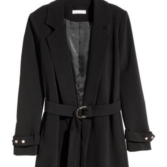 NWOT H&M Black Blazer Coat Midi